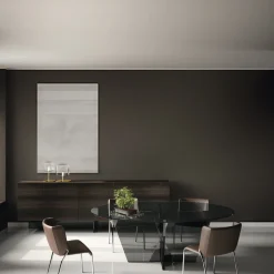 Sedia Sala da Pranzo con Seduta Rivestita in Pelle Made in Italy - Giulia