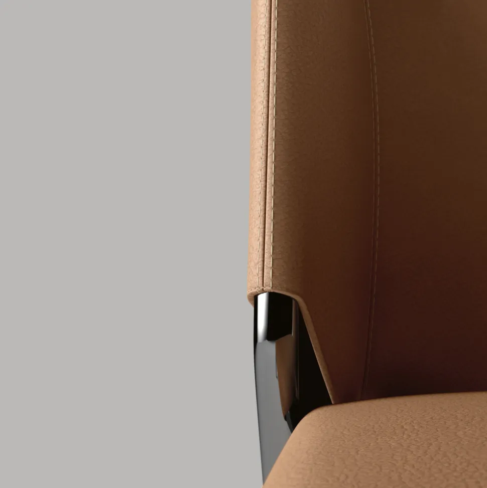 Sedia Sala da Pranzo con Seduta Rivestita in Pelle Made in Italy - Giulia