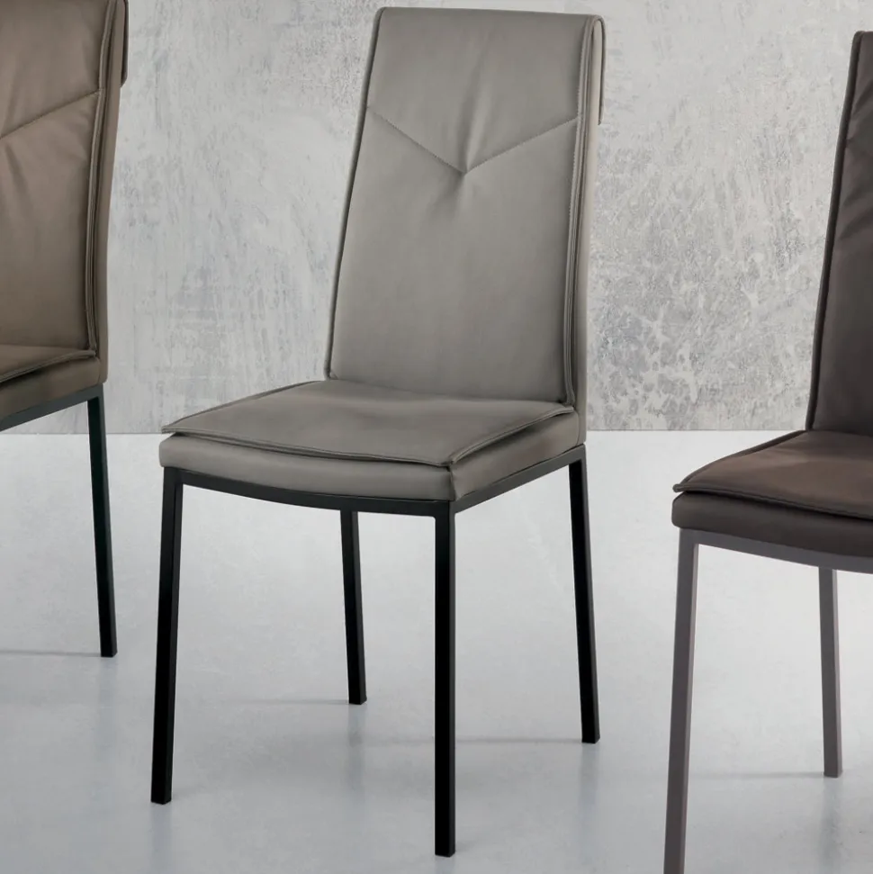 Sedia Sala da Pranzo in Ecopelle Martellata Imbottita 2 Pezzi - Robocop