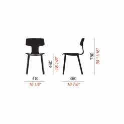Sedia Sala da Pranzo in Legno e Polipropilene Made in Italy, 2 Pezzi - Clover