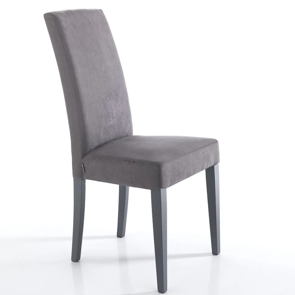 Sedia Sala da Pranzo in Microfibra e Legno Made in Italy 2 Pezzi - Simonella