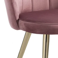 Sedia Sala da Pranzo in Tessuto e Metallo Finitura Oro 4 Pezzi - Raffinatta
