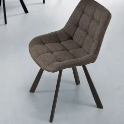 Sedia Soggiorno in Tessuto Imbottito e Metallo Verniciato 4 Pezzi - Raggia