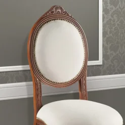Sedia Stile Classico in Legno di Noce Imbottita Made in Italy - Elegant
