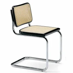 Sedia Ufficio in Paglia con Struttura in Acciaio e Legno Made in Italy - Baviera