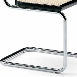 Sedia Ufficio in Paglia con Struttura in Acciaio e Legno Made in Italy - Baviera