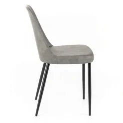 4 Sedie da Interno in Soft-touch di Diversi Colori e Gambe in Metallo - Hugo