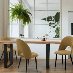4 Sedie da Interno in Tessuto Effetto Velluto Diversi Colori - Corvina
