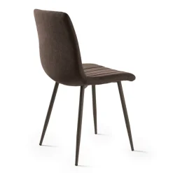 4 Sedie da Soggiorno con Seduta Imbottita in Tessuto di Diversi Colori - Impeto