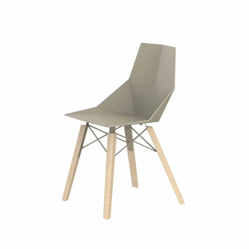 Sedie da Soggiorno o Cucina in Polipropilene e Legno - Faz Wood by Vondom