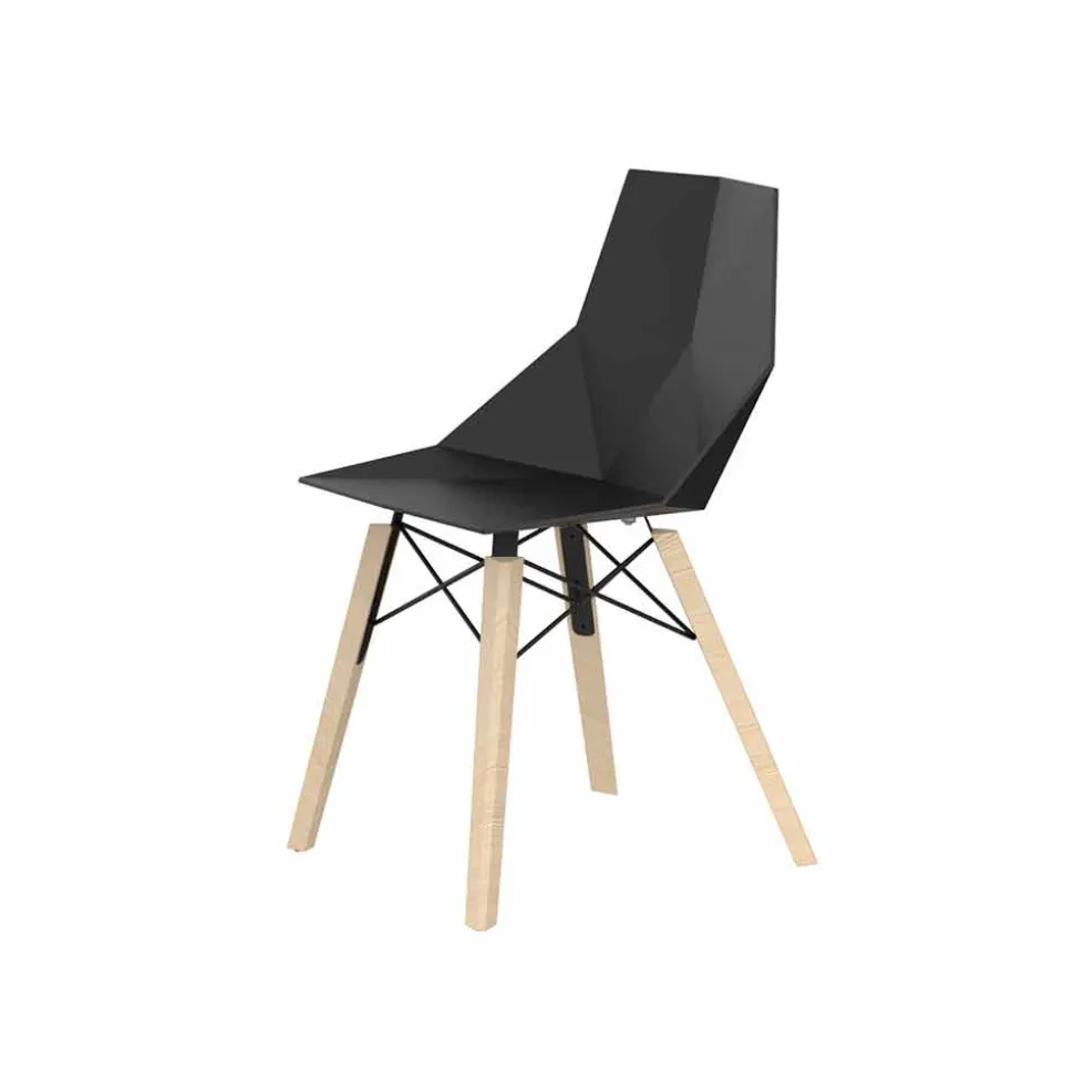 Sedie da Soggiorno o Cucina in Polipropilene e Legno - Faz Wood by Vondom