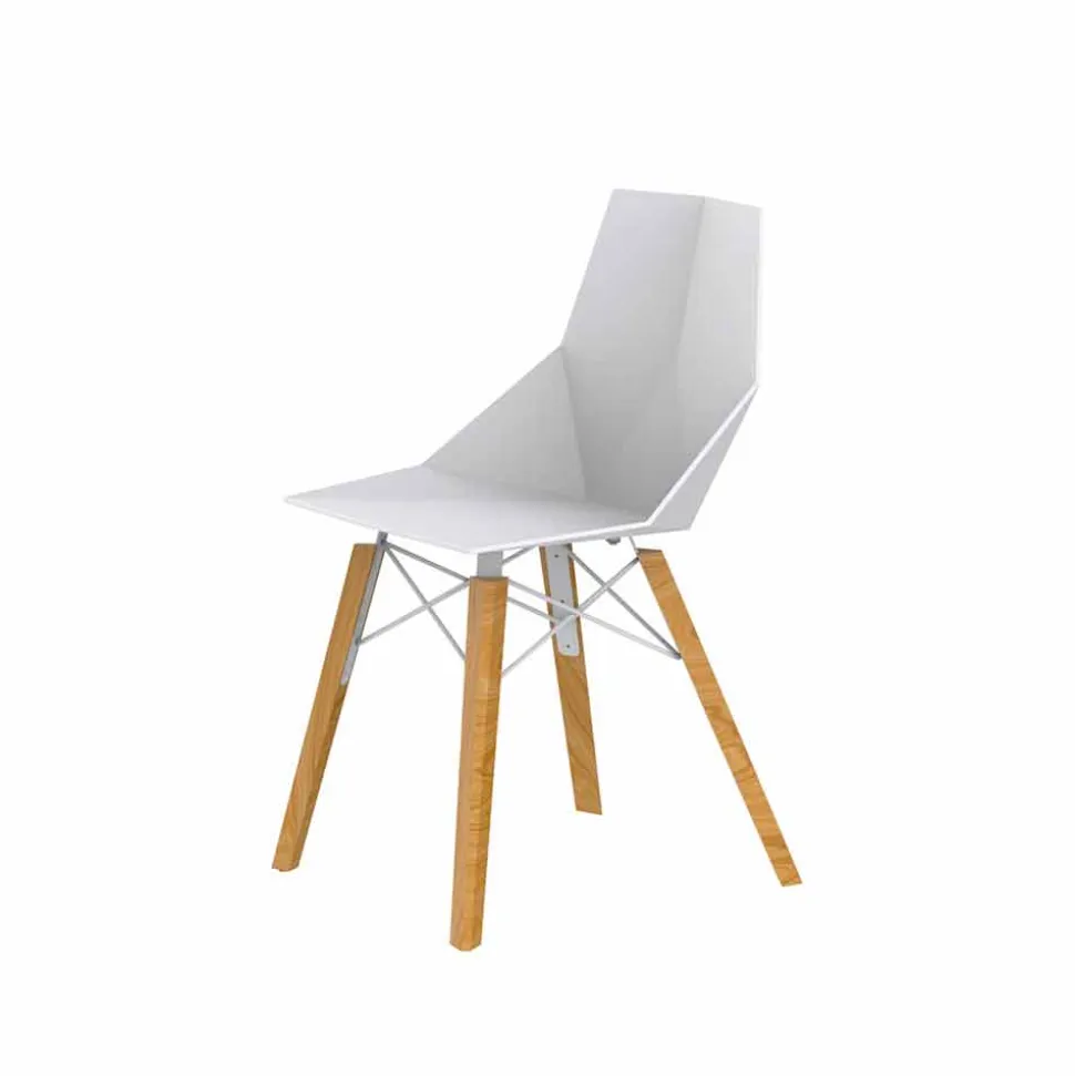 Sedie da Soggiorno o Cucina in Polipropilene e Legno - Faz Wood by Vondom