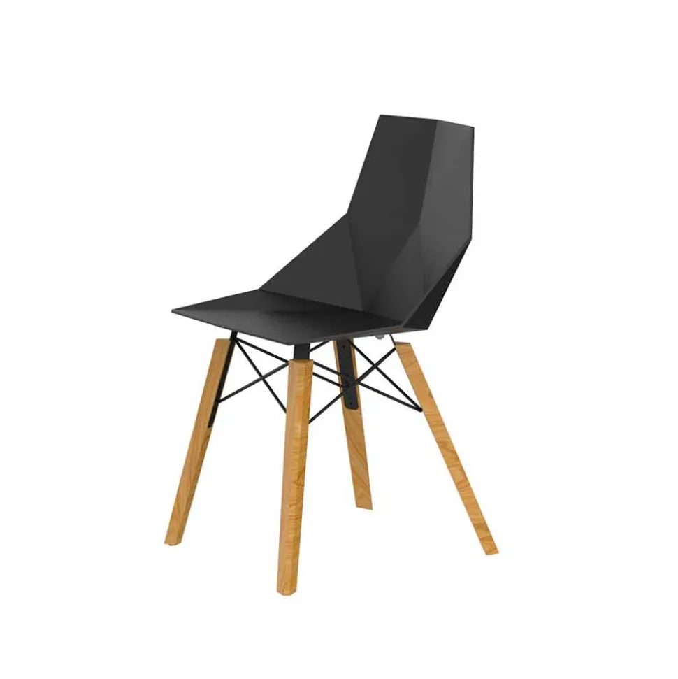 Sedie da Soggiorno o Cucina in Polipropilene e Legno - Faz Wood by Vondom