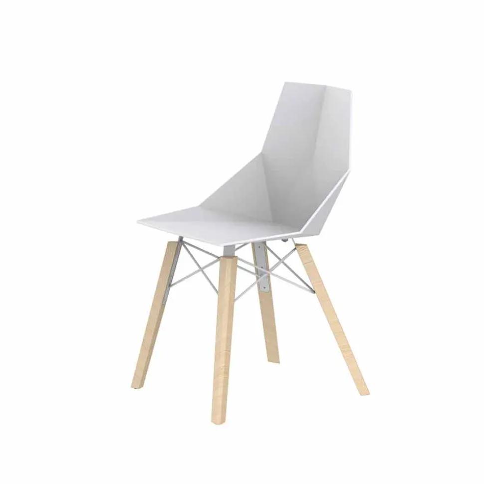 Sedie da Soggiorno o Cucina in Polipropilene e Legno - Faz Wood by Vondom