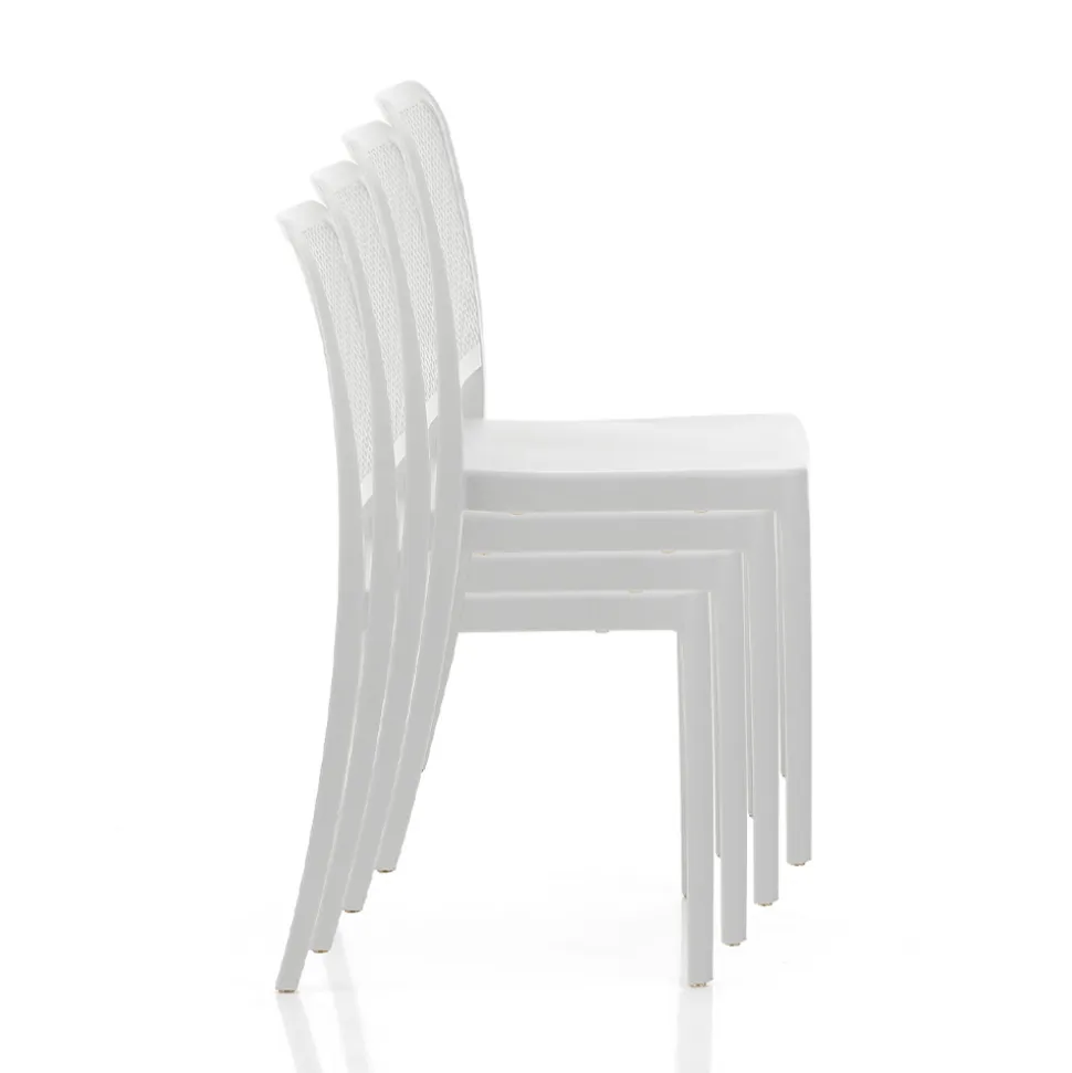 4 Sedie Indoor e Outdoor Impilabili in Polipropilene - Pavone