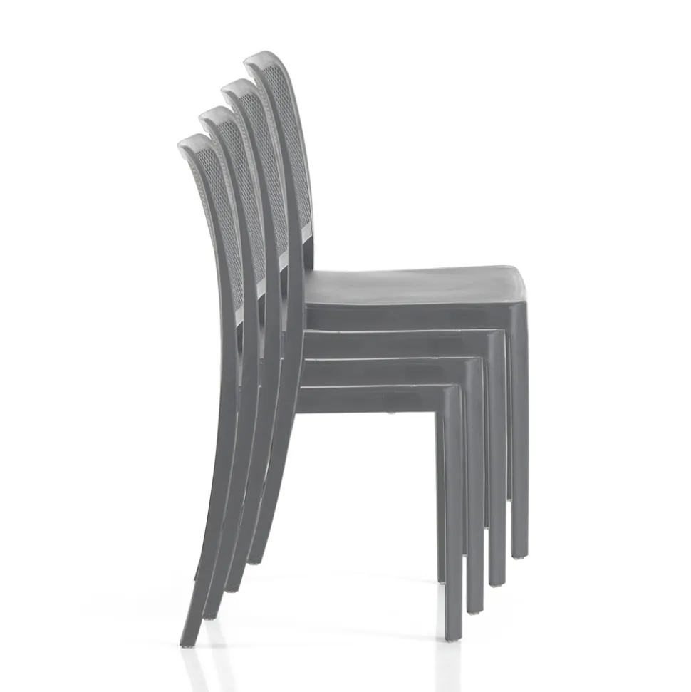 4 Sedie Indoor e Outdoor Impilabili in Polipropilene - Pavone