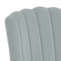 4 Sedie in Tessuto di Microfibra Effetto Velluto Grigio - Albicocca