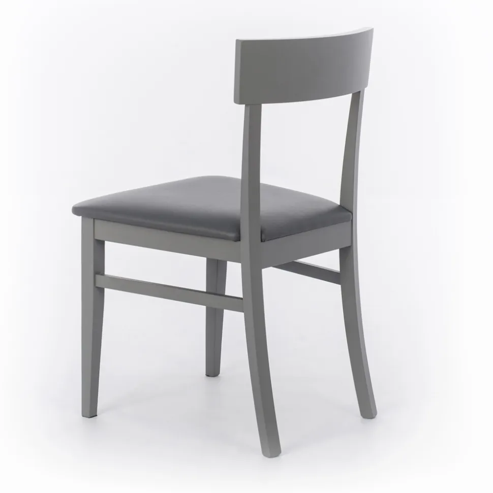 4 Sedie Realizzate con Seduta in Similpelle, Struttura e Gambe in Legno Laccato - Taikiri