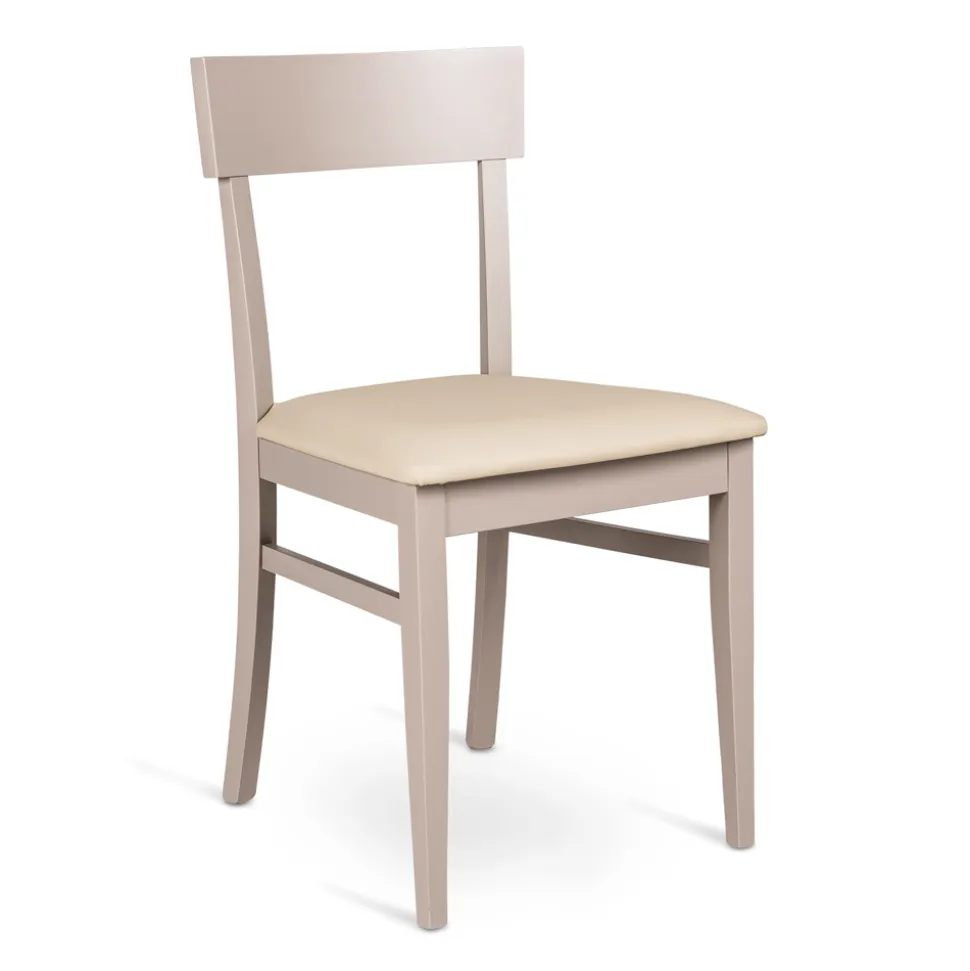 4 Sedie Realizzate con Seduta in Similpelle, Struttura e Gambe in Legno Laccato - Taikiri