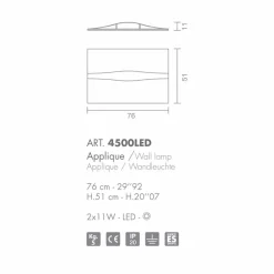Selene Art&Light applique con pannelli texturizzati fatti a mano