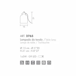 Selene Bossa Nova lampada da tavolo Ø15 H 21cm in vetro soffiato ambra