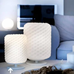 Selene Domino lampada da tavolo Ø15 H22cm,vetro soffiato fatta a mano