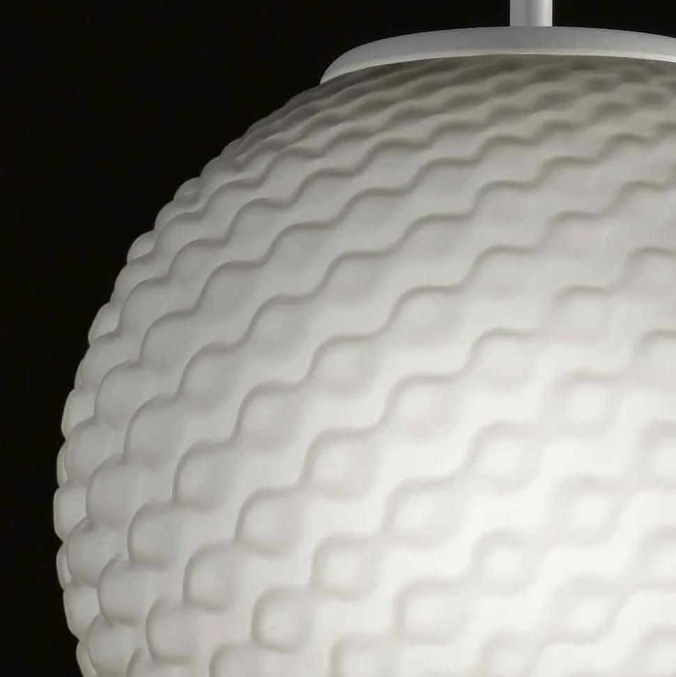 Selene Domino lampadario in vetro soffiato fatto a mano Ø27 H 27/140cm