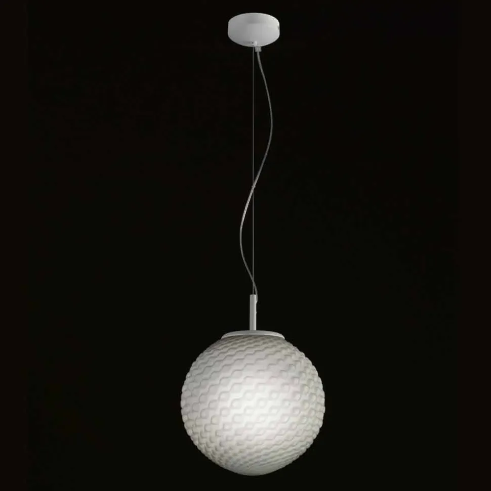 Selene Domino lampadario in vetro soffiato fatto a mano Ø27 H 27/140cm