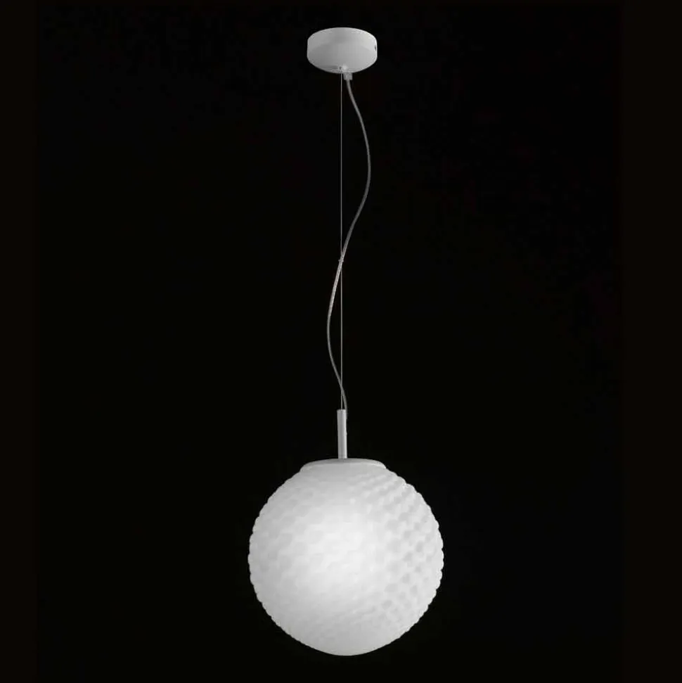 Selene Domino lampadario in vetro soffiato fatto a mano Ø27 H 27/140cm