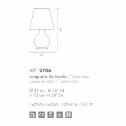 Selene Forever lampada da tavolo in vetro soffiato Ø41 H 72cm