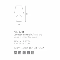 Selene Forever lampada da tavolo in vetro soffiato bianco Ø34 H 55cm