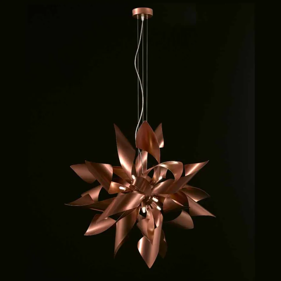 Selene Ginger lampda a sospensione in metallo made in Italy Ø80 H200cm
