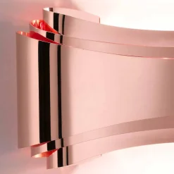 Selene Ionica lampada a muro made in Italy,30x10 H16cm,vetro e acciaio