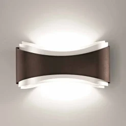 Selene Ionica lampada a muro made in Italy,40x12H20cm, acciaio e vetro