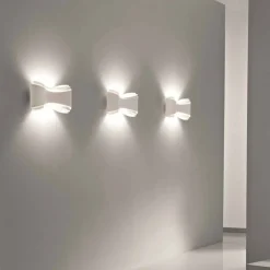 Selene Ionica lampada a muro made in Italy,40x12H20cm, acciaio e vetro