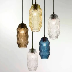 Selene Origami lampada a sospensione in vetro soffiato Ø16 H 30/140cm