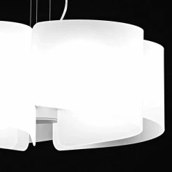 Selene Papiro lampada a sospensione bianca in cristallo Ø65 x H 140 cm