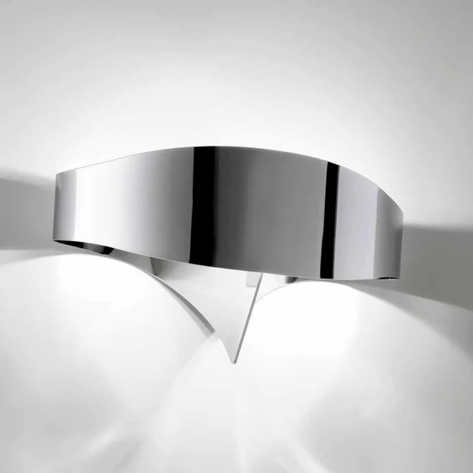 Selene Scudo lampada a parete galvanico design moderno, made in Italy