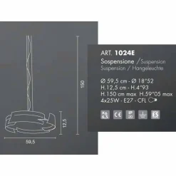 Selene Vultur lampada a sospensione Ø59,5 H 12,5/150 cm made in Italy