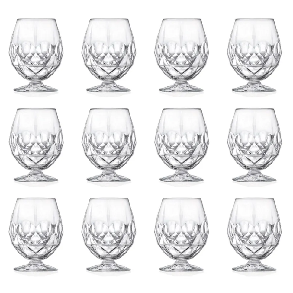 Servizio Bicchiere Calice Basso da Liquore in Eco Cristallo 12 Pz - Bromeo