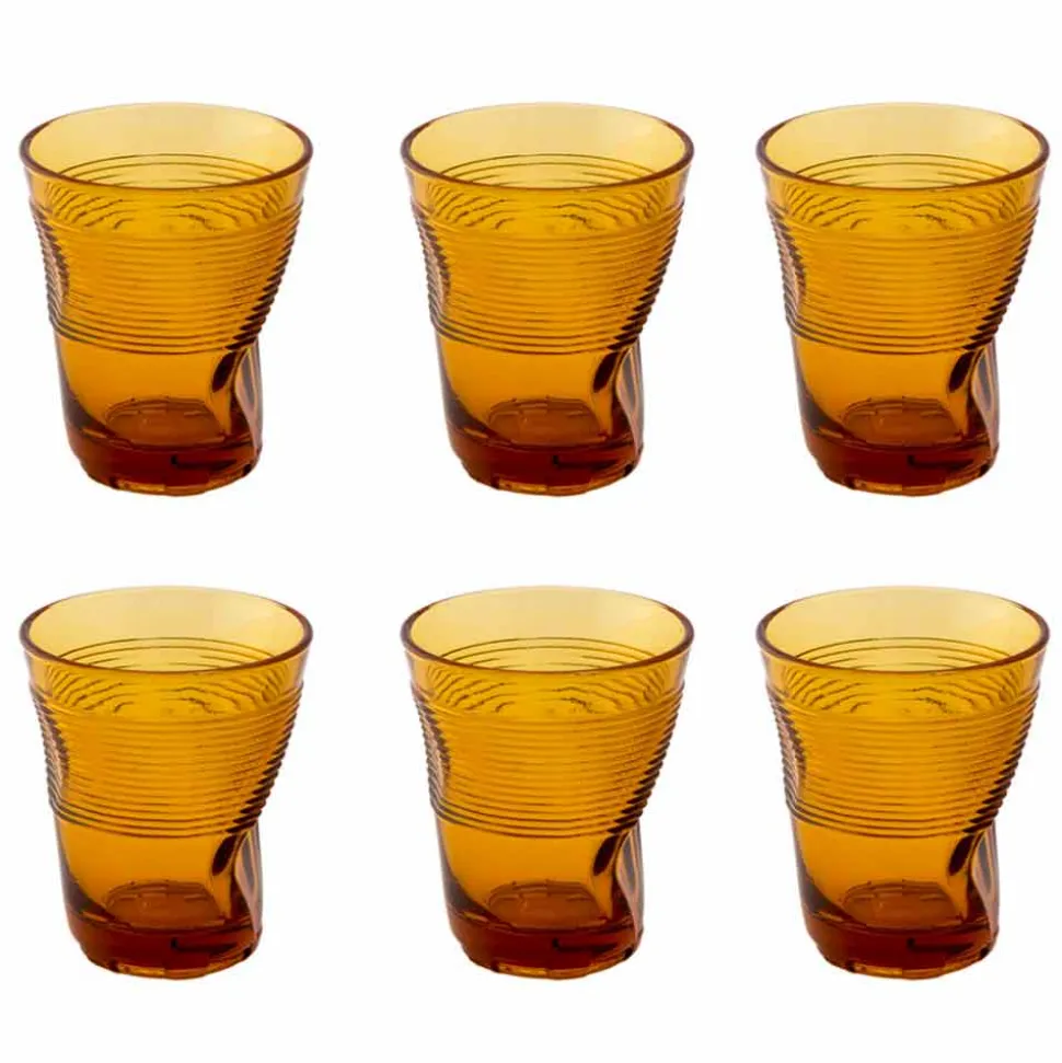 Servizio Bicchieri Acqua in Vetro Colorato 12 Pezzi Design Particolare - Sarabi
