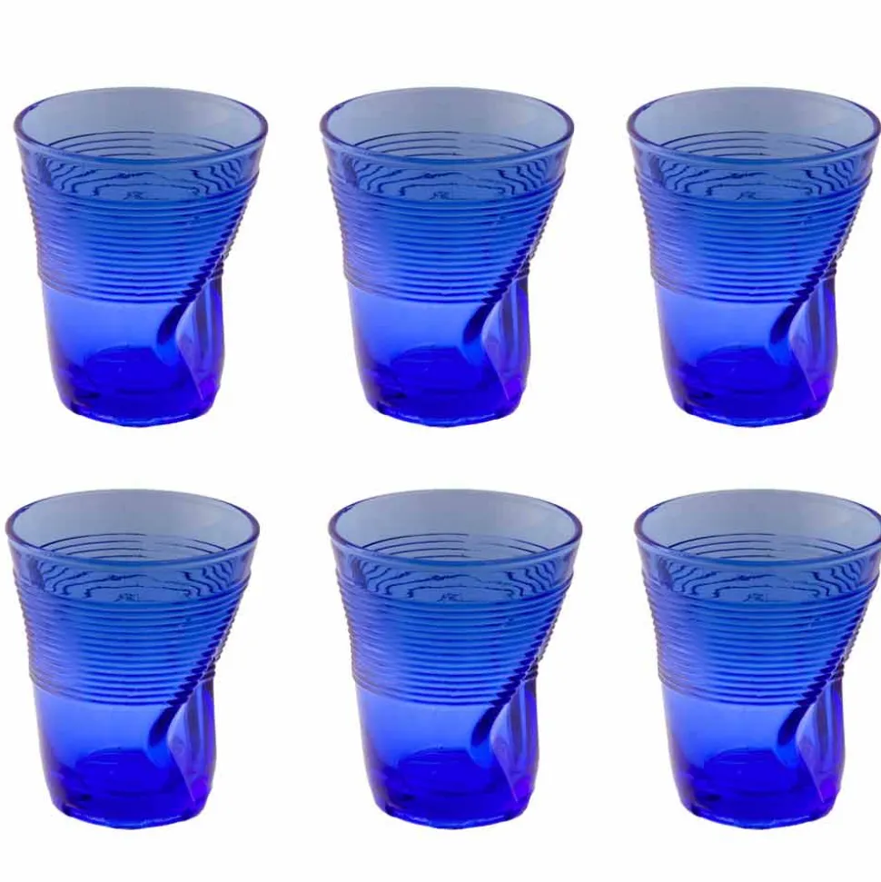 Servizio Bicchieri Acqua in Vetro Colorato 12 Pezzi Design Particolare - Sarabi