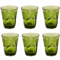 Servizio Bicchieri Acqua in Vetro Colorato 12 Pezzi Design Particolare - Sarabi