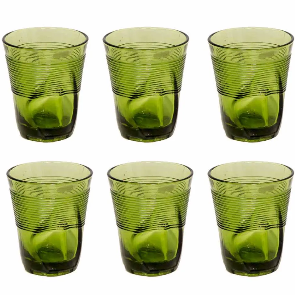 Servizio Bicchieri Acqua in Vetro Colorato 12 Pezzi Design Particolare - Sarabi