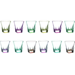 Servizio Bicchierini da Liquore in Cristallo Eco Colorato 12 Pz - Amalgama