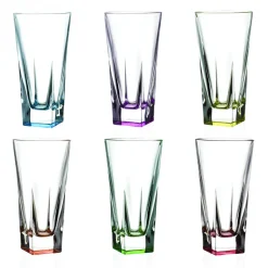 Servizio Bicchieri Tumbler Alti Cristallo Eco Colorato 12 Pezzi - Amalgama