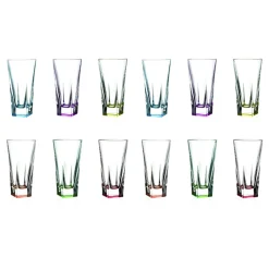 Servizio Bicchieri Tumbler Alti Cristallo Eco Colorato 12 Pezzi - Amalgama