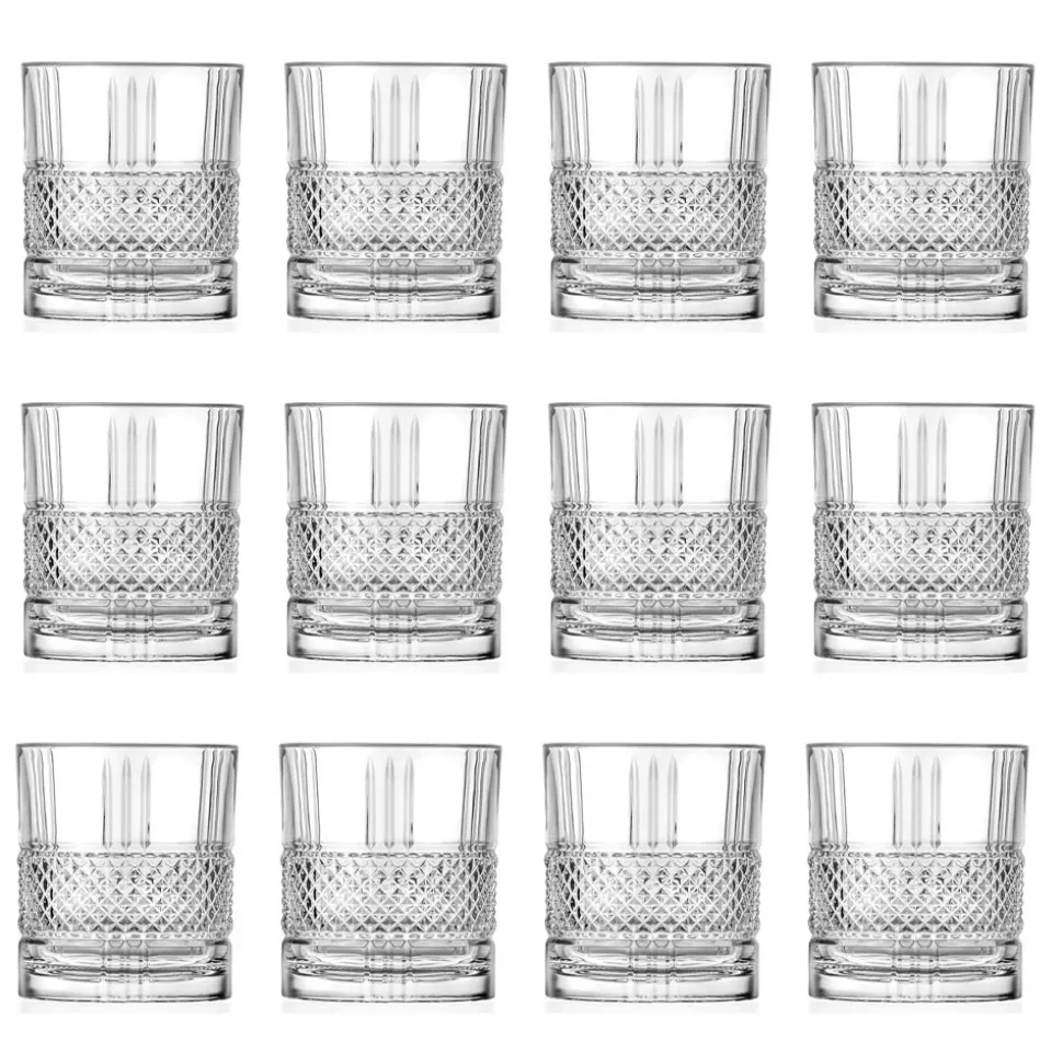 Servizio Bicchieri Tumbler Bassi in Eco Cristallo Decorato 12 Pz - Brioso
