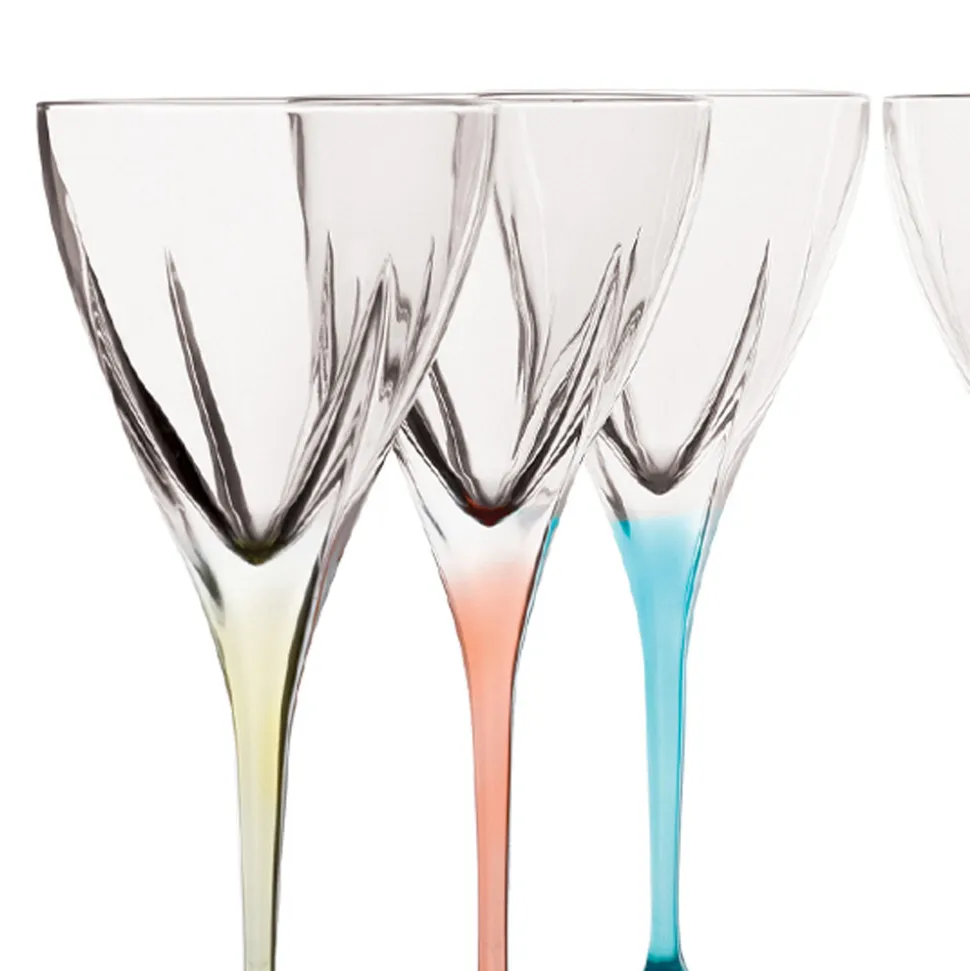 Servizio Calici Vino Cristallo Eco Colorato o Trasparente 12 Pz - Amalgama