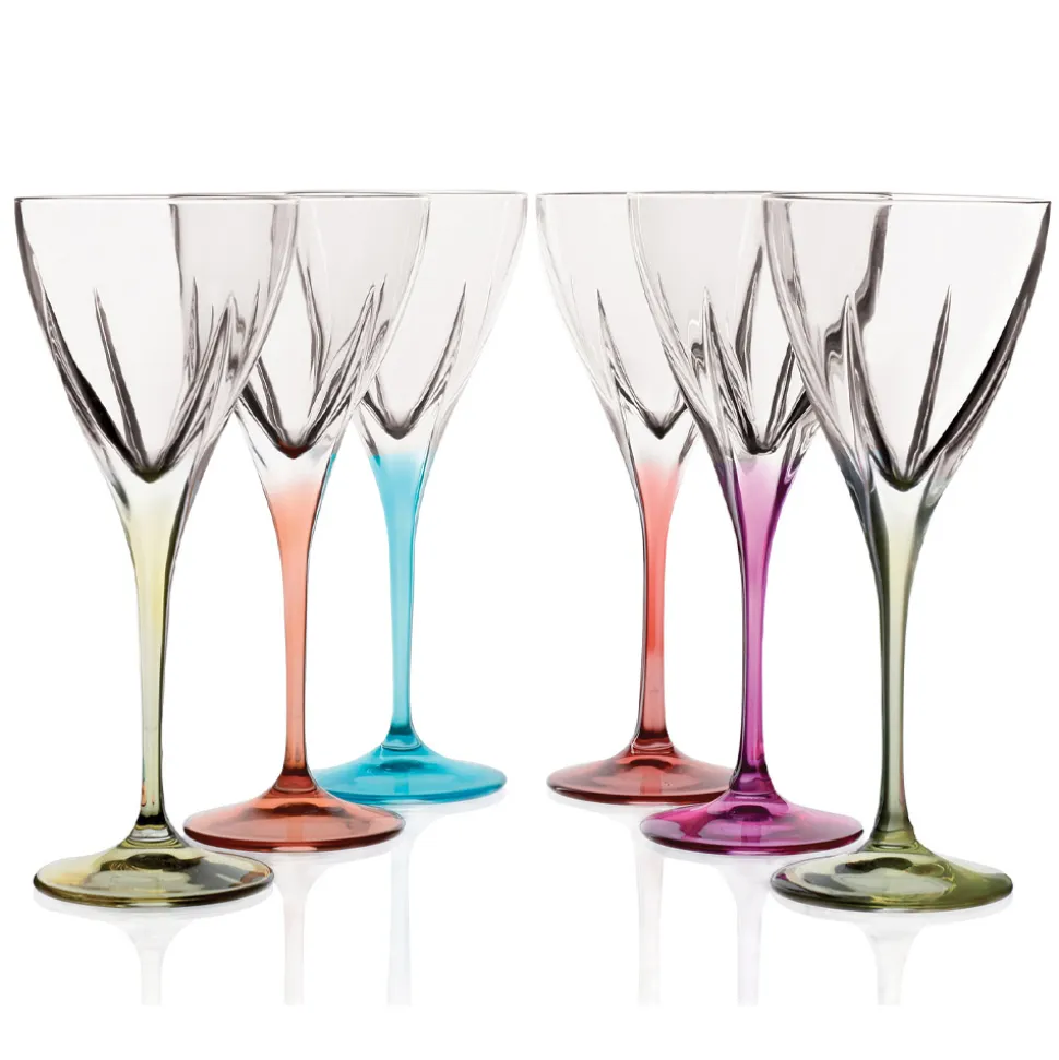 Servizio Calici Vino Cristallo Eco Colorato o Trasparente 12 Pz - Amalgama